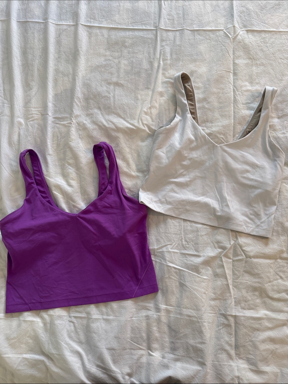 2 Lululemon Align Tanks- orchid and white- size 6